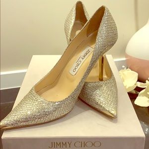 Authentic Jimmy Choo- Glitter Fabric- champagne